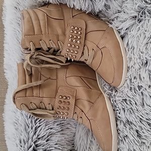 Aldo tan wedge bootie